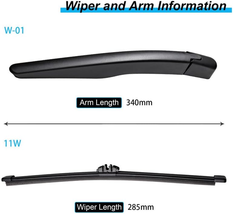 DYNOELS Rear Windshield Wiper Blade Arm Set Fit for Ford Escape 2013-2021, Fit for Ford Explorer 2011-2023, Fit for Lincoln MKC 2015-2017 Rear Wiper Arm Assembly OEM:BB5Z17526-C - Image 2